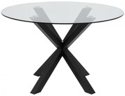 Jídelní kulatý stůl Heaven 119 cm čirý/černý