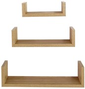 Závesné police 3 ks PD11039 prírodné drevo