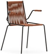 Terakotové kovové jedálenské stoličky v súprave s podrúčkami/stohovateľné 2 ks Emily – Marckeric