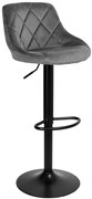 Barová stolička CYDRO zamatová, čierna / grafitová