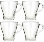 EH Sada sklenených hrnčekov Clear 300 ml, 4 ks