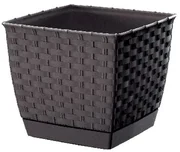 kvetináč RATOLLA SQUARE 25x25x22cm HN tm. (440U) s miskou, 25 cm