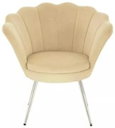LuxuryForm DESIGN Kreslo FREY VELUR so striebornými nohami - medové