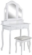 Toaletný stolík + Taburetka 9572 Sylvia Opium 3 Biela