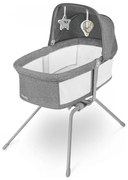 Lionelo - Cestovná postieľka MALIN Kamenná sivá