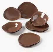 Porcelánová súprava riadu v organickom tvare Joana, 12 ks