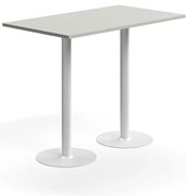 Barový stôl VERTICUS, 1400x800x1100 mm, svetlošedá/biela