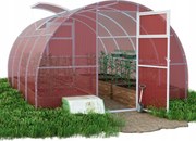 Skleník Záhradný tunel Barbi 3x12 m profily 20x40 polykarbonát ružový 4 mm