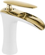 Mexen Lyra umývadlová batéria, biela/zlatá - 745300-25
