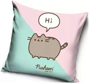 Dekoračný vankúš Mačička Pusheen - motív Hi - 40 x 40 cm
