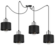 Závesné svietidlo Panta Spider, 4x čierne kovové tienidlo, ch