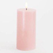 SIRIUS Vosková LED svíčka Sille, světle růžová, 7,5 x 15 cm