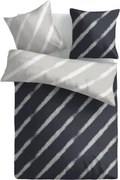 Obliečky Estella 140x200 cm, pruhované modro-šedé, renforcé%