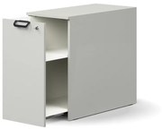 Uzamykateľná bočná skrinka QBUS, ľavá, 740x400x800 mm, svetlošedá