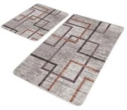 Sivé zamatové kúpeľňové predložky v súprave 2 ks 60x100 cm – Mila Home