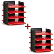 Plastový zásobník na dokumenty 1+1 ZADARMO, čierna/červená