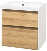 Mereo Mereo, Opto, kúpeľňová skrinka s umývadlom z liatého mramoru, 61 cm, biela, dub, biela/dub, čierna, MER-CN930M