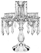 Svietnik z krištáľového skla, 5 ramenný, Crystal Bohemia