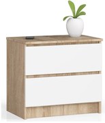 Nočný stolík K60 2SZ CLP dub sonoma / biely