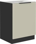 Dolná kuchynská skrinka Arona, 60 cm, kašmírová/čierna%