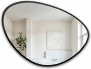 Nepravidelné zrkadlo Obsidián v čiernom ráme Mdf 184x140 dekoratívne