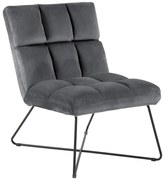 Sivé zamatové kreslo Alba – Actona