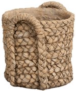 Hnedý cementový kvetináč s pleteným vzorom z listov Leavia - 26*28*27cm