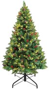 Vianočný stromček s LED diódami, rôzne typy, teplá biela, 100 LED- ov, 120 cm