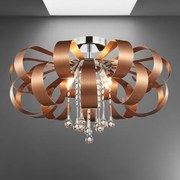 Krištáľ stropné svietidlo copper LUXERA 64410 RIBBON Ø60 40W