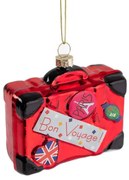 Vianočná dekorácia GLASSO cestovný kufor 714955