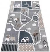 Koberec FUN STRADE ulica, mesto - sivý
