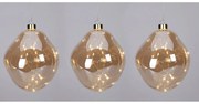 Sada vianočných LED ozdôb Organic ball 3 ks, zlatá
