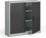 Kovová spisová skriňa, demontovaná, 2 police, 1200 x 1150 x 400 mm, tmavo sivá