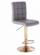 LuxuryForm DESIGN Barová stolička TOLEDO na zlatom tanieri - šedá