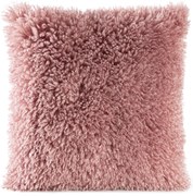 CHLPATÁ DEKORAČNÁ OBLIEČKA NA VANKÚŠ SANA 45X45 CM PÚDROVO RUŽOVÁ