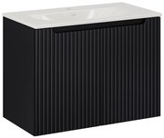 Závěsná skříňka Nova Black Sky3 se zápustným umyvadlem 80 cm černá/bílá