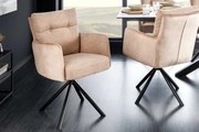 Otočná jedálenská stolička s taštičkovými pružinami Avignon šampanská béžová