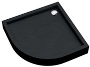 Vanička polokrúhla Astrix 80x80x16 čierna štruktúra AQM4733CST