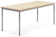 Stôl SONITUS, 1800x800x720 mm, linoleum - béžová, strieborná