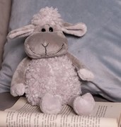 Sivá plyšová ovečka - 10*15*19 cm