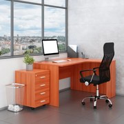 Zostava kancelárskeho nábytku SimpleOffice 2, 140 cm, pravá, čerešňa