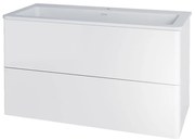 Mereo Siena, kúpeľňová skrinka s umývadlom z liateho mramoru 101 cm, biela lesk, MER-CN412M1