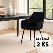 Set - 2 ks Jedálenská stolička AVENBERG LOREN, čierna