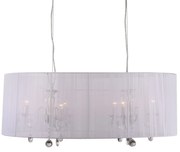 Biely oválny luster Merel White - 100 * 46 * 34 cm / 6 * E14