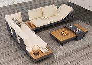 Multifunkčný hliníkový nábytok MARCO s béžovými poduškami