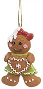 Hnedá vianočná závesná ozdoba Perníček Gingerbread - 5*1*8 cm