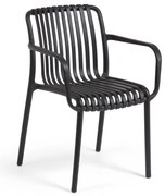 Čierna záhradná stolička Kave Home Isabellini