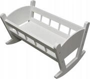 Drevená kolíska pre bábiky biela