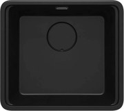 Deante Momi, 1-komorový granitový drez 500x450x230 mm s úsporným sifónom, čierna matná, DEA-ZKM_N10A