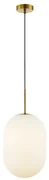 Závesné svietidlo Alias, 1x biele sklenené tienidlo, (fi 24cm), g